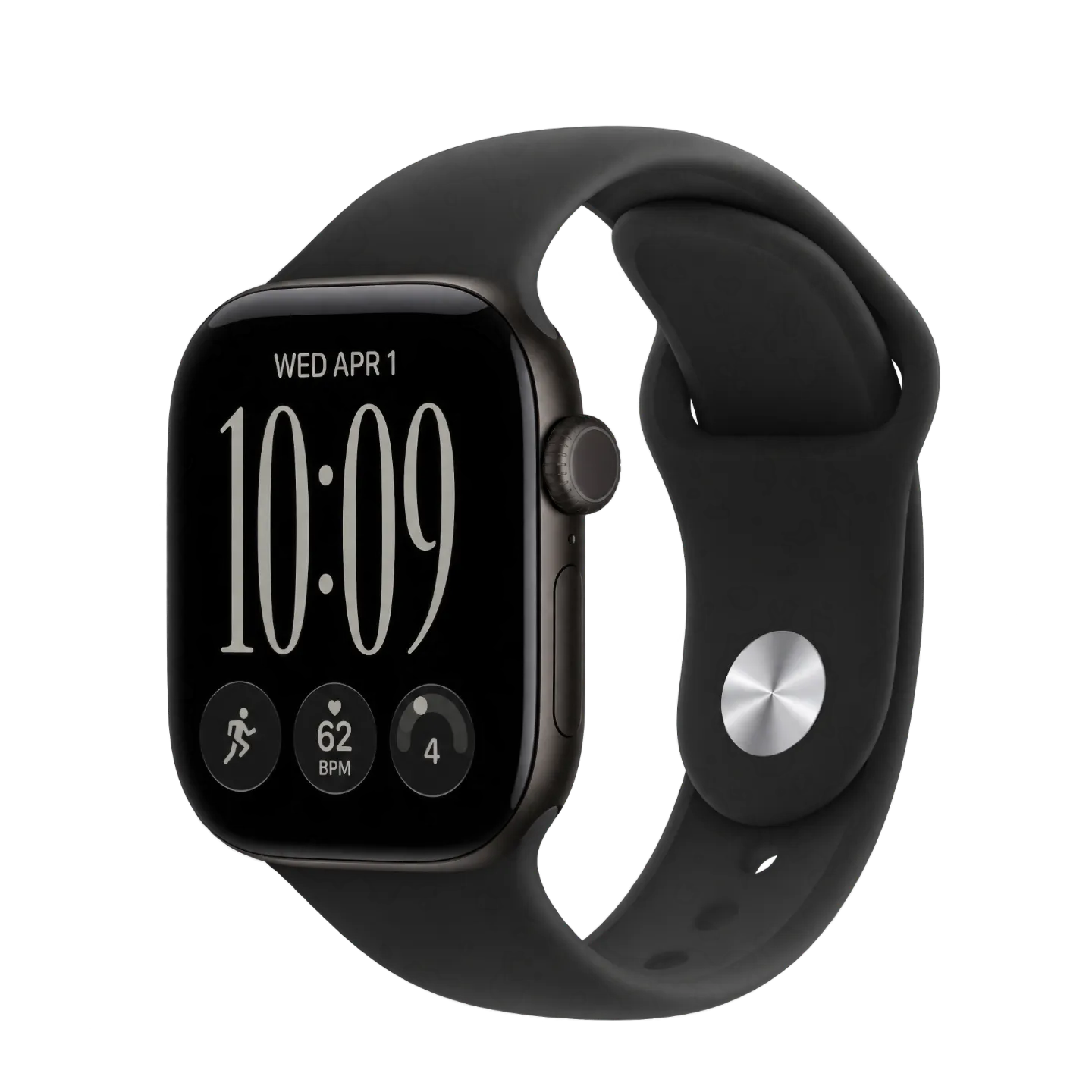 Apple Watch Series 12 42mm Black Aluminum Case with Black Sport Band