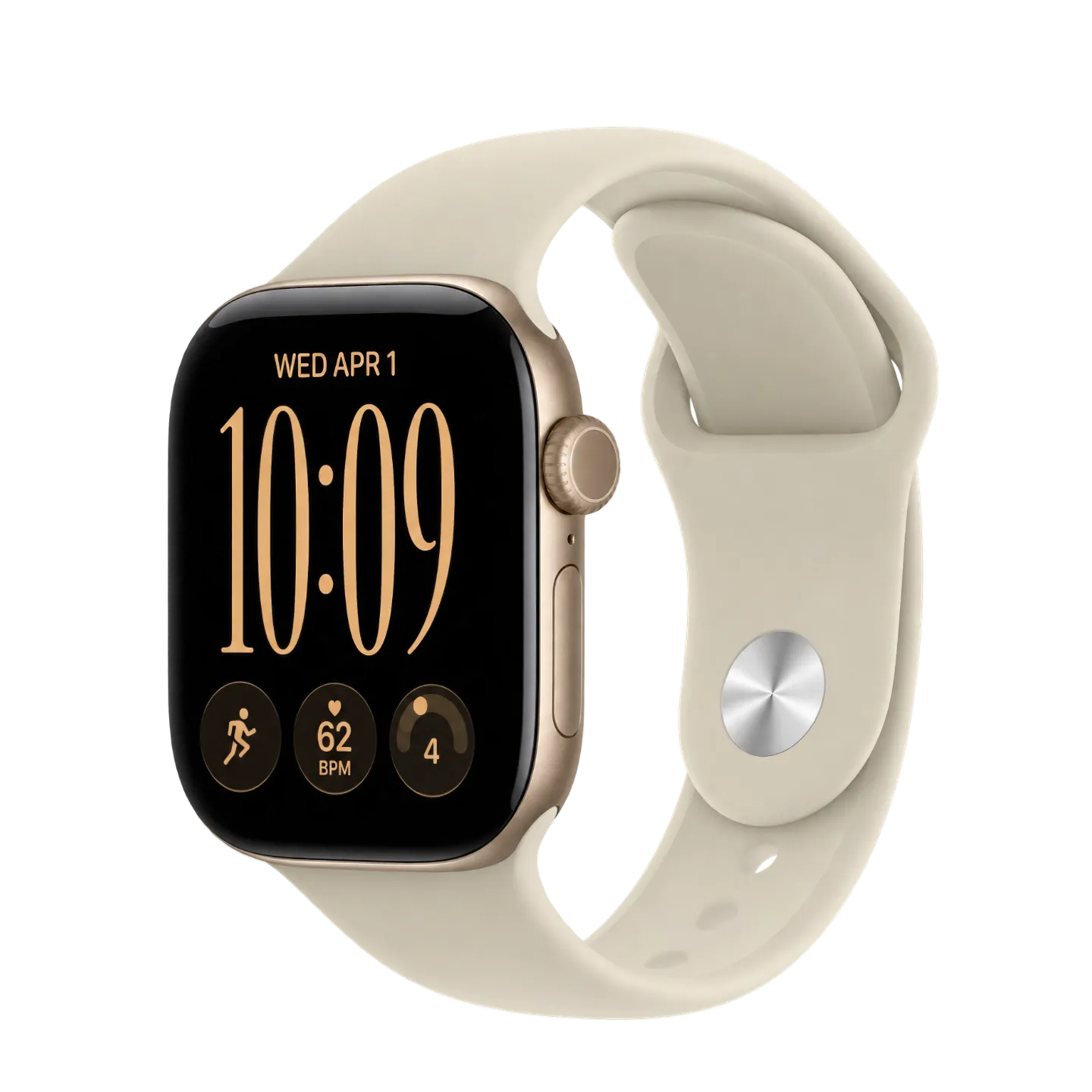Apple Watch Series 12 42mm Light Gold Aluminum Case with Sand Sport Band