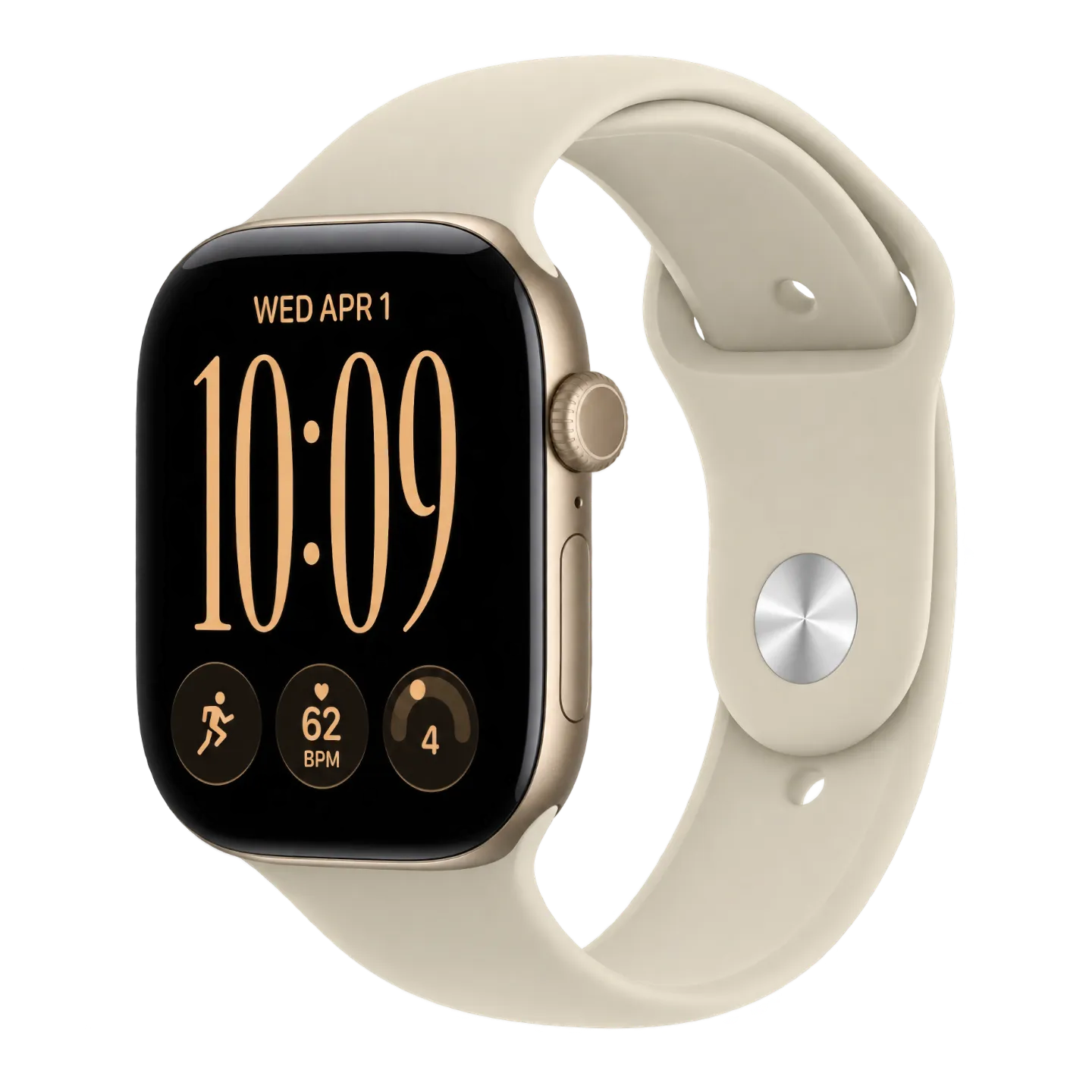 Apple Watch Series 12 46mm Light Gold Aluminum Case with Sand Sport Band
