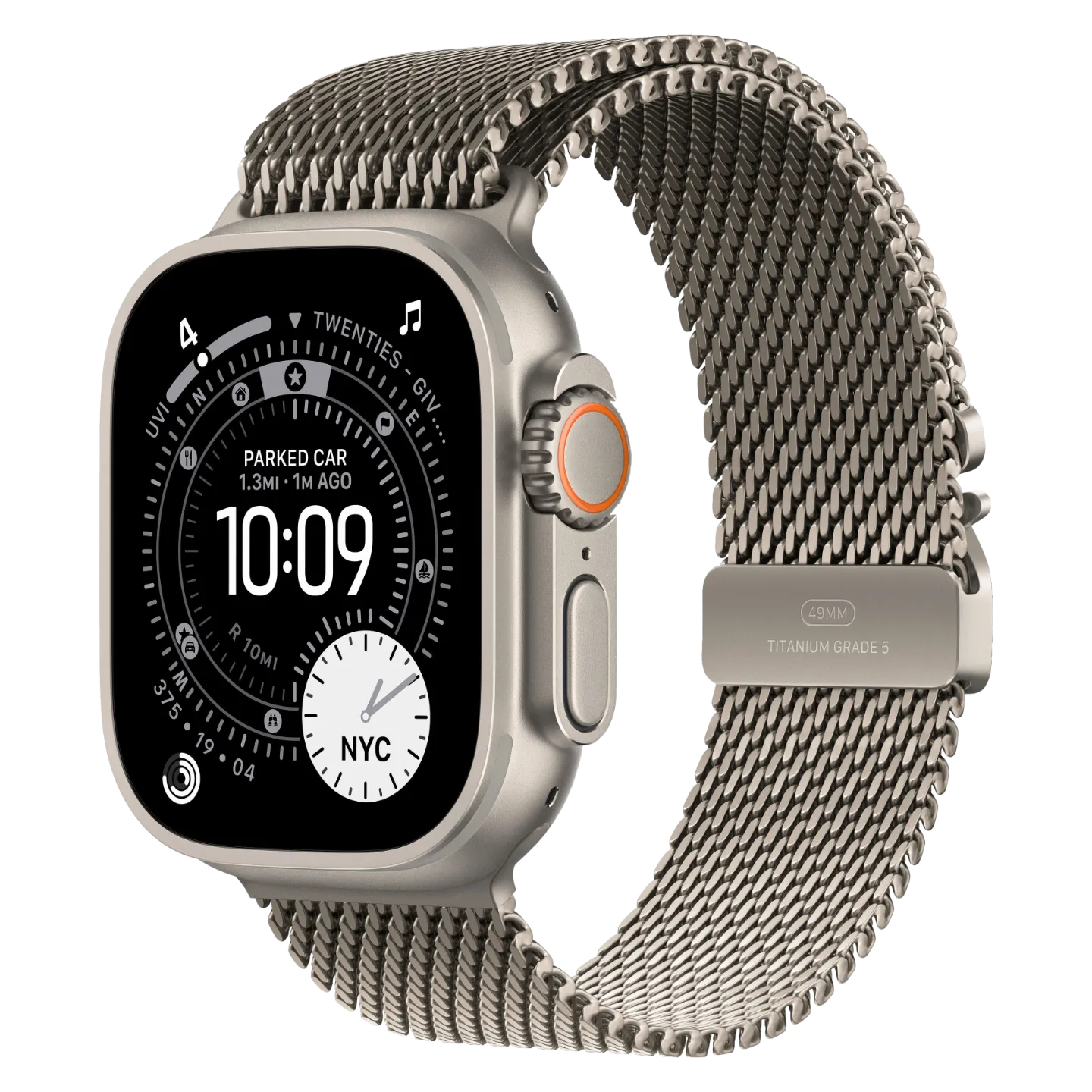 Apple Watch Ultra 3 Natural Titanium Case with Natural Titanium Milanese Loop