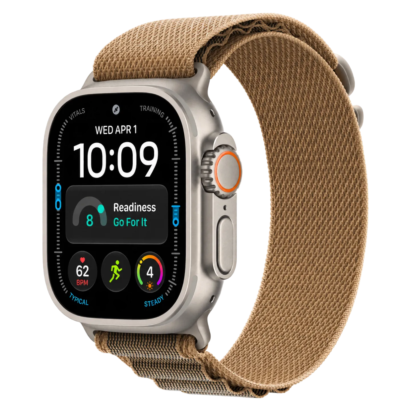 Apple Watch Ultra 4 Natural Titanium Case with Desert Alpine Loop